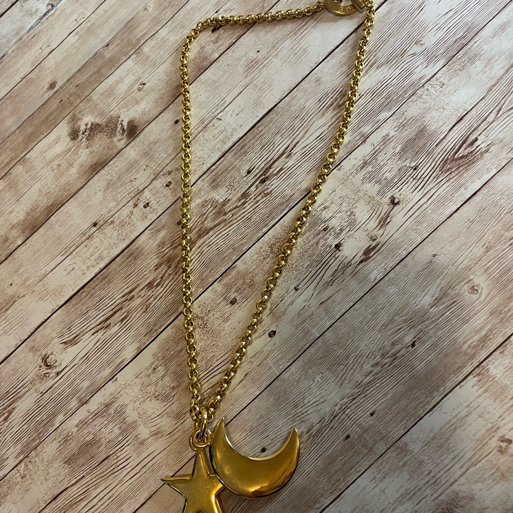 Celine Gold Star and Moon Necklace